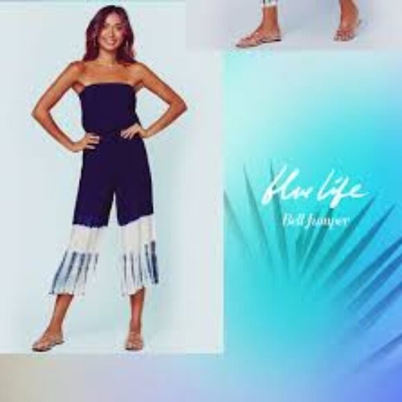 BLUE LIFE Bell Jumpsuit tie dye S NEW - Picture 2 of 9